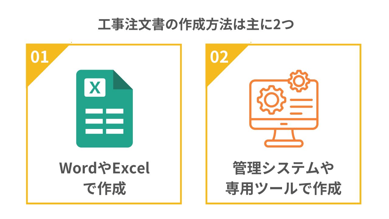 工事注文書の作成方法は主に2つ