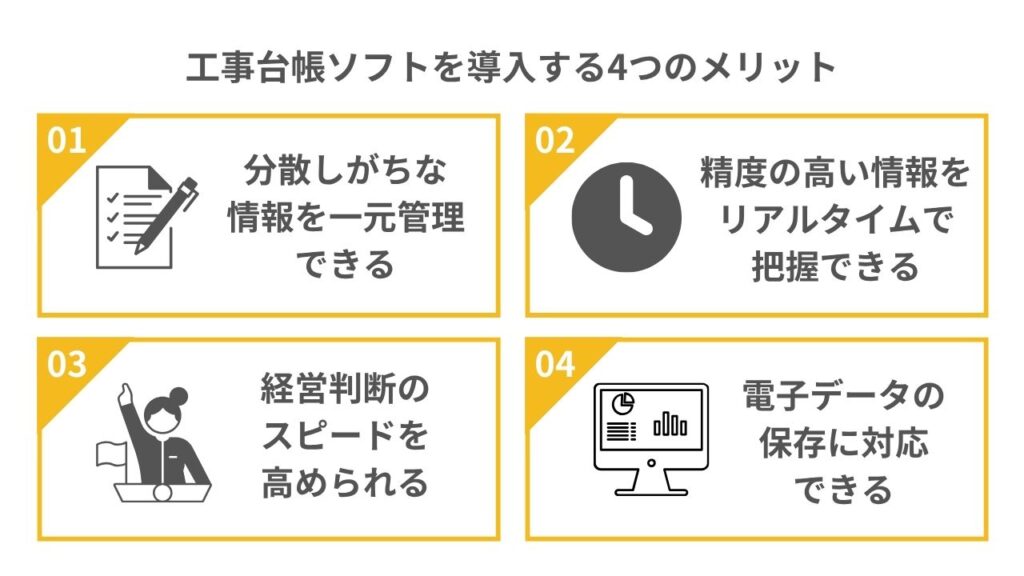 工事台帳ソフトを導入する4つのメリット