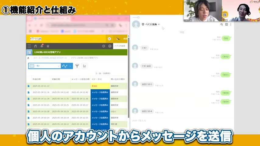 Yoomを利用したkintoneとLINE連携の仕組みとフロー