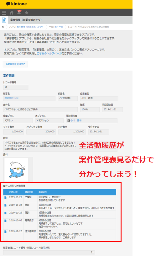 kintoneで案件進捗管理が超楽になった