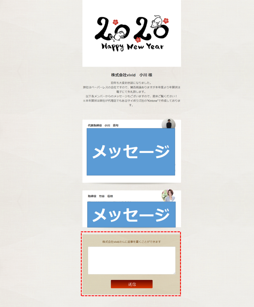 電子年賀状を開いてみた