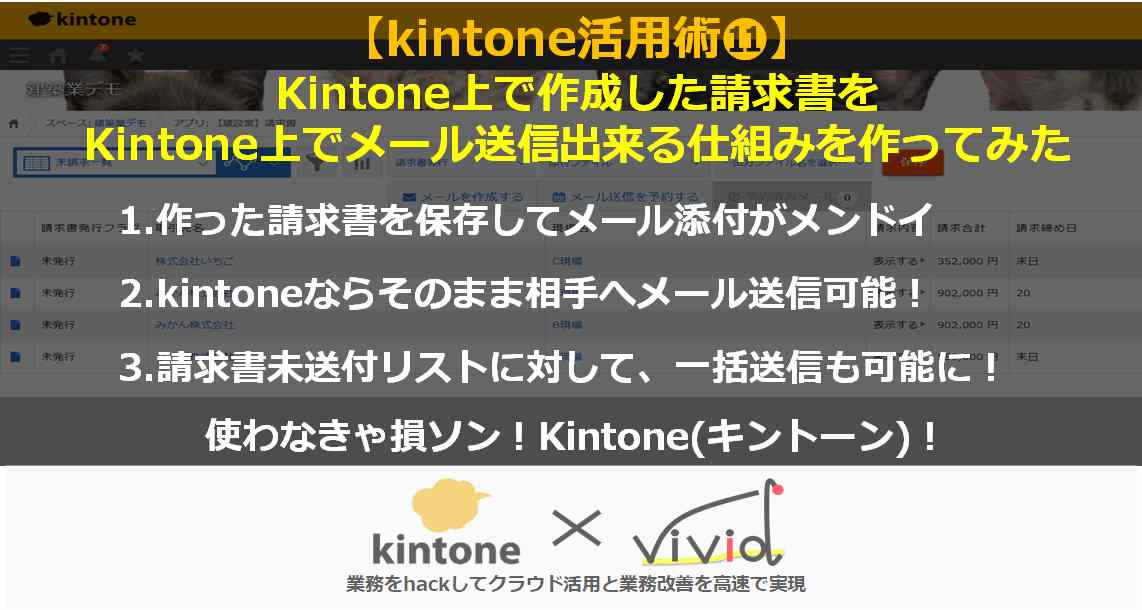 kintoneで作成した請求書を直接メールする仕組みが出来た【動画】 | ペパコミ株式会社