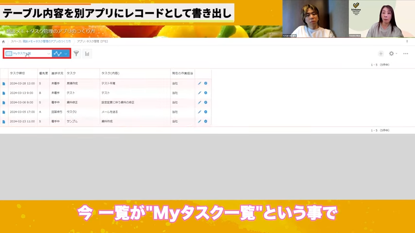 自分専用のタスク一覧表示