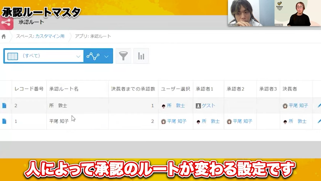 承認ルートマスタアプリの作成