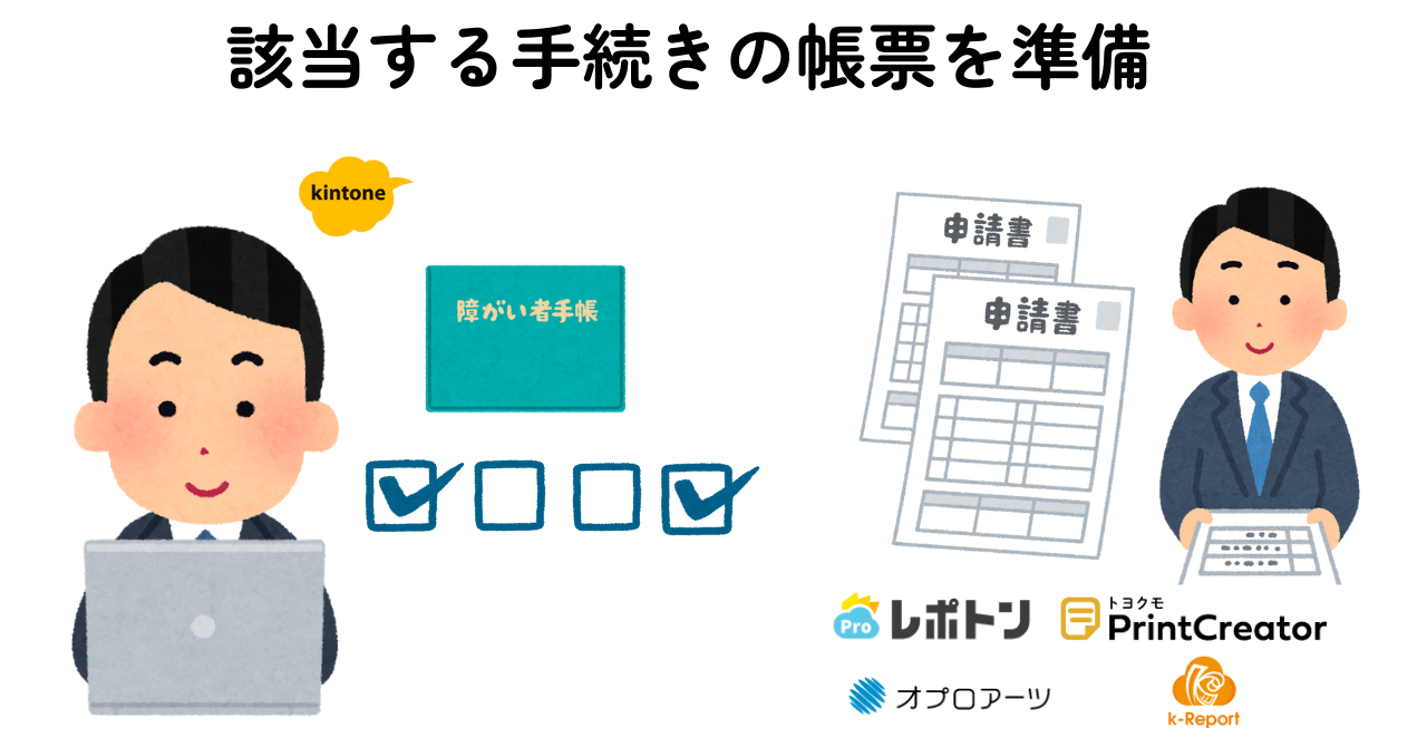 1.一度に、複数の手続きの帳票出力