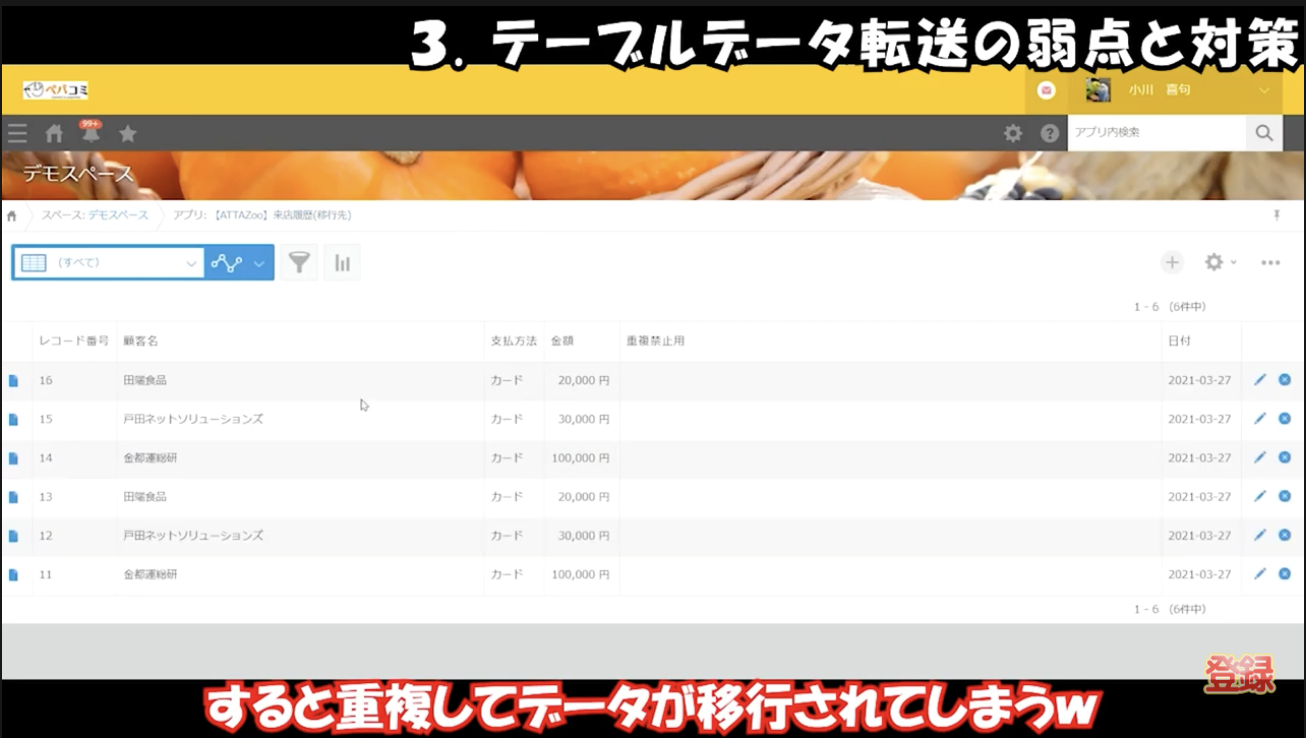 データ移行エラー
